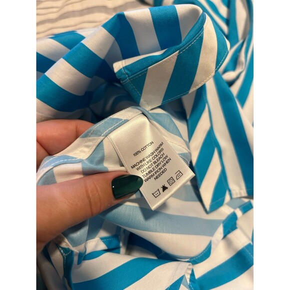 Foxcroft Women’s Heritage Non-Iron 100% Cotton 3/4 Sleeve Button Down Shirt  12P - Picture 9 of 9